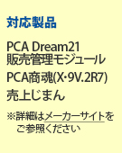 対応製品：PCA Dream21 販売管理モジュール／PCA商魂（X・9V.2R7）／売上じまん　※詳細はメーカーサイトをご参照ください