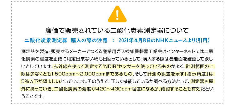 廉価で販売されている二酸化炭素測定器について